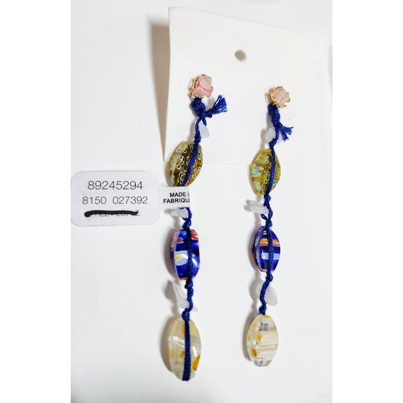 Free People Ariana Ost Voyage Dangle Earrings Artisanal Beaded Crystal Glass - Picture 2 of 8